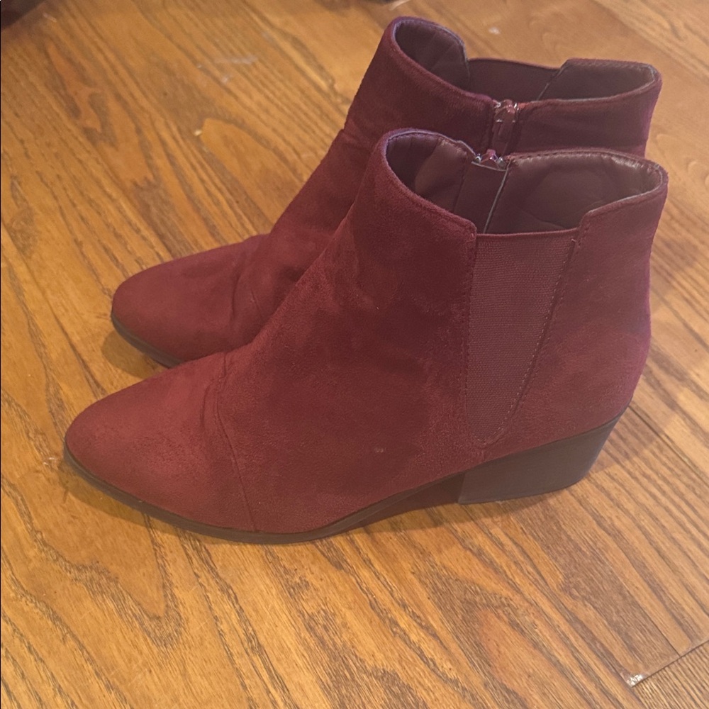 Wild Diva Maroon Ankle Booties